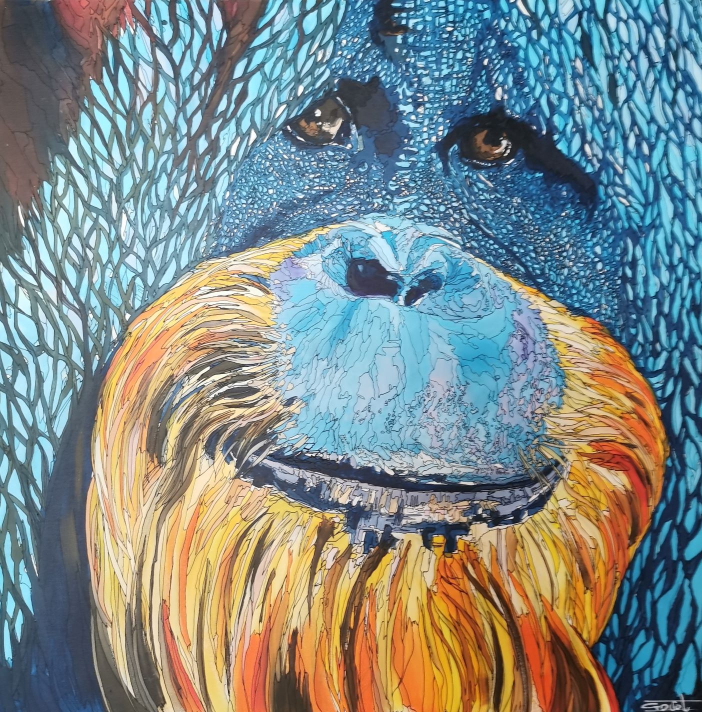 Orang-outan bleu